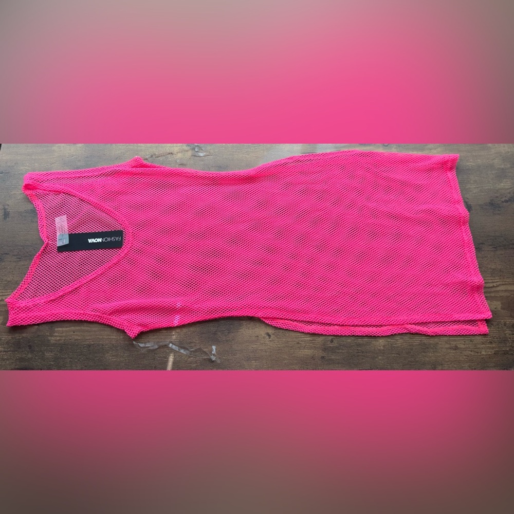 Pink Mesh Cover Up - Picture 2 of 6